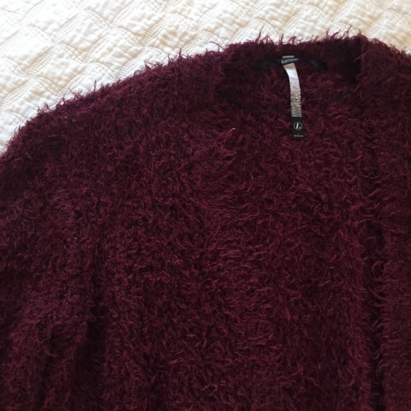Kensie | Burgundy Furry Teddy Coat | Large - Picture 2 of 4